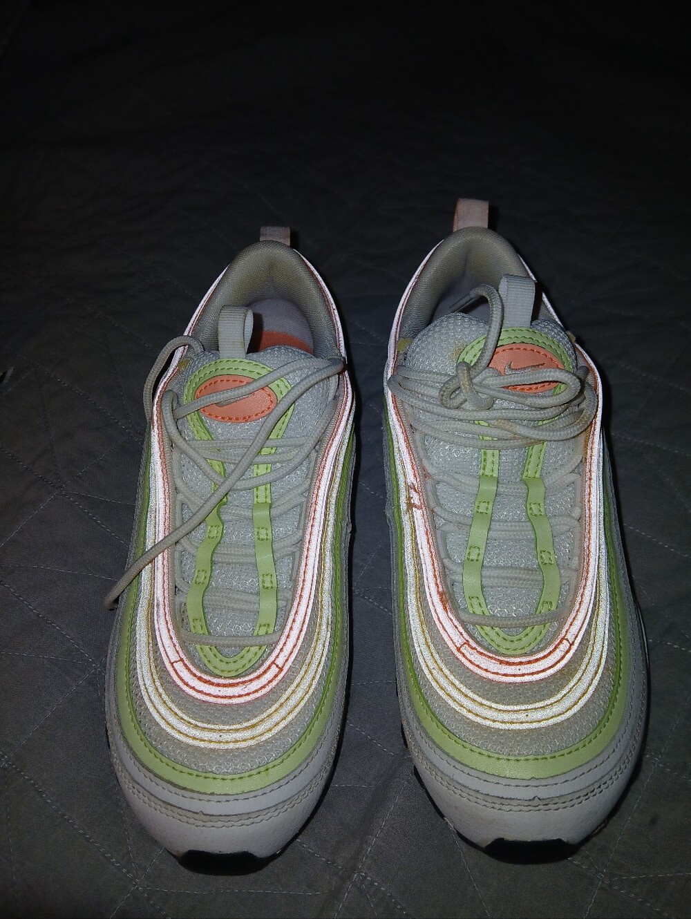 Nike Men's Reflective Grey, Green & Orange Sneakers